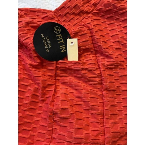 Fit in Booty Lifting Leggings with Pockets Women’s Size L Casual Activewear Red - Picture 12 of 12